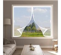 Zanzariera Magnetica 85 x 165 cm Chiusura Automatica, Non Ho Più Fastidiosi Insetti in Casa - Non Accorciabile Tenda di Protezione per Tutti I Tipi di Finestre, Bianco