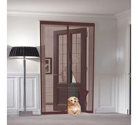 Zanzariera Magnetica 92 x 210 cm Zanzariera Magnetica per Porte Anti Zanzare Mosche Insetti Rete Fine Tenda, Marrone