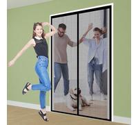 Zanzariera Magnetica 92 x 220 cm Chiuso Automaticamente Pieghevole Totalmente Magnetica Zanzariera Porta Finestra Tenda Nero per Porte Finestre Tenda, Nero