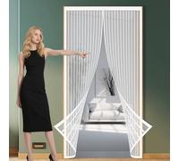Zanzariera Magnetica 93 x 204 cm Zanzariera Magnetica Bianco Aggiornamento Stile in Fine Rete Spessa per Corridoi Porte Patio, Bianco