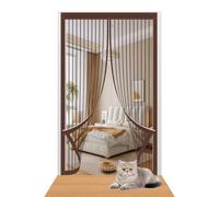 Zanzariera Magnetica 94 x 214 cm Nessun Attrezzo Richiesto Zanzariera con Magneti Facile da Installare per Porte da Balcone/Cantine/Terrazze, Marrone