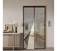 Zanzariera Magnetica 95 x 135 cm Anti-Zanzare Anti-Mosche, Rete Fine Tenda Magnetica Facile da Installare con Nastro Adesivo per Porta Finestra Balcone, Nero