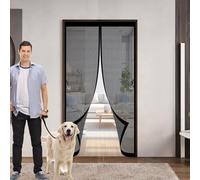 Zanzariera Magnetica 95 x 175 cm, Magnetica, Chiusura Automatica, Senza Foratura, Rete Fine, Zanzariera Porta Magneti per Porta Finestra Balcone, Nero