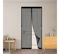 Zanzariera Magnetica 97 x 224 cm Rete Fine, Nessun Attrezzo Richiesto, Facile da Installare Zanzariera con Magneti per Porte per Porte da Balcone, Cantine, Terrazze, Nero