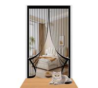 Zanzariera Magnetica 98 x 225 cm Nessun Attrezzo Richiesto Zanzariera con Magneti Facile da Installare per Porte da Balcone/Cantine/Terrazze, Nero