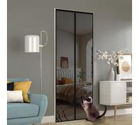 Zanzariera Magnetica Autoadesiva Con Chiusura A Strappo Rete King Kong Per Porte, Protezione Da Graffi Di Animali Domestici Schermo Anti-insetti Per Porte Del Balcone Lavabile(Black,85x140cm)