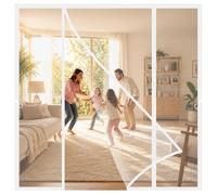 Zanzariera Magnetica con Doppia Apertura Bianco 120x250cm Accesso mani libere per un utilizzo comodo e pratico Per porta esterna e balcone