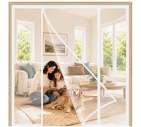 Zanzariera Magnetica Doppia per Porta Bianco 210x270cm Tendina Magnetica Rete Resistente Adsorbimento Magnetico Si Chiude da Sola Porte Doppie Anti Zanzare Calamite Tenda Porta Doppia Chiusura