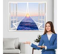 Zanzariera Magnetica Finestra 100 x 139 cm Anti-Zanzare Anti-Mosche, Zanzariera Tenda con Nastro Adesivo, Installazione Facile per Balcone Soggiorno Camera da Letto, Bianco