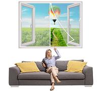 Zanzariera Magnetica Finestra 100x125 cm Tenda Rete Zanzariera, Chiuso Automaticamente Pieghevole Rete, Corridoi Finestre Patio - Bianca Z