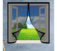 Zanzariera Magnetica Finestra 101 x 107 cm Zanzariere Magnetiche Chiudi Automaticamente Traspirante Anti Zanzare Insetti per Balcone e Porta Finestra, Nero