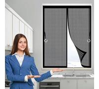 Zanzariera Magnetica Finestra 105 x 105 cm Anti-Zanzare Anti-Mosche, Tenda con Magneti Apertura e Chiusura Silenziosa, Varie Taglie per Balcone Soggiorno Camera da Letto, Nero