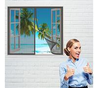 Zanzariera Magnetica Finestra 105 x 140 cm, Zanzariera Magnetica Rete, Rete Superfine Autoadescante per Porte Finestre Balcone Soggiorno, Grigio