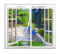 Zanzariera Magnetica Finestra 105x130CM - Fatto su Misura - Tenda Totalmente Magnetica Bianca - Rete di Ottima Qualità - si Chiude da Sola Facile Da Installare