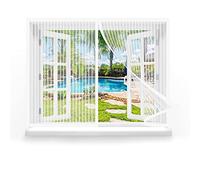 Zanzariera Magnetica Finestra 110 x 110 cm, Tendina Anti Zanzare Mosche, Chiusura Automatica per Tutte Le Taglie Finestra o Porte, Bianco
