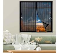 Zanzariera Magnetica Finestra 110 x 170 cm Rete Fine, Chiude da Sola, Zanzariera Tenda con Nastro Adesivo, Installazione Facile per Porta Finestra Balcone Soggiorno, Nero