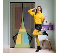 Zanzariera Magnetica Finestra 114 x 294 cm Zanzariera Magnetica Nero Facile da Montare per Porte Finestra, Nero