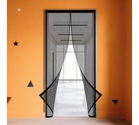Zanzariera Magnetica Finestra 115 x 190 cm Tenda Zanzariera Porta Magnetica con Adesivo, Facile da Installare per Porte Finestra, Nero