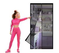 Zanzariera Magnetica Finestra 115 x 190 cm Tenda Zanzariera Porta Magnetica Facile da Installare per Balcone Soggiorno Camera da Letto, Nero