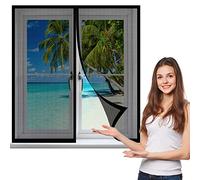 Zanzariera Magnetica Finestra 125 x 160 cm, Tenda Anti Zanzare, Pieghevole Totalmente per Porte Finestre Balcone Soggiorno, Nero