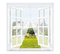 Zanzariera Magnetica Finestra 125x135cm,Zanzariera Calamita Finestra Anti Zanzare Insetti Chiusura Automatica,Tenda Zanzariera Magnetiche per La Maggior Parte Delle Finestre,Bianco