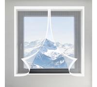 Zanzariera Magnetica Finestra 155 x 180 cm Autoadesiva Spessa e Resistente Zanzariere Magnetiche Finestre Senza Forare O Avvitare per Tutti Terrazza Porte e Finestre, Bianco