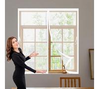 Zanzariera Magnetica Finestra 40 x 160 cm Rete Fine, Chiude da Sola, Zanzariera con Magneti con Nastro Adesivo, Installazione Facile per Porta Finestra Balcone Soggiorno, Bianco
