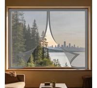 Zanzariera Magnetica Finestra 50 x 65 cm Autoadesiva Zanzariera Finestra Magnetica Senza Forare O Avvitare per Del Balcone, Camper, Cucina, Grigio