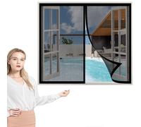 Zanzariera Magnetica Finestra 50 x 70 cm, Tenda Anti-Insetti Zanzare, Traspirante Aria Fresca per Finestra, Nero