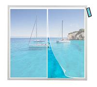 Zanzariera Magnetica Finestra 55x85cm Zanzariere su Misura Si Chiude da Sola Rete Anti Insetti per Porte Camera da Letto Casa Facile Da Installare Bianco