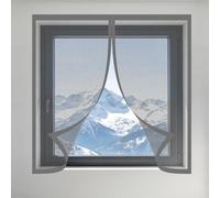 Zanzariera Magnetica Finestra 75 x 140 cm Autoadesiva Spessa e Resistente Zanzariere Magnetiche Finestre Senza Forare O Avvitare per Tutti Terrazza Porte e Finestre, Grigio