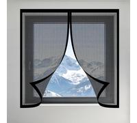 Zanzariera Magnetica Finestra 75 x 80 cm Autoadesiva Spessa e Resistente Zanzariere Magnetiche Finestre Senza Forare O Avvitare per Tutti Terrazza Porte e Finestre, Nero