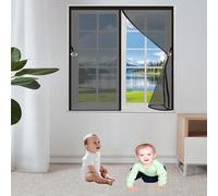 Zanzariera Magnetica Finestra 77 x 124 cm Zanzariera per Porta Finestra Apertura e Chiusura Silenziosa Resistente Traspirante Non Accorciabile Installazione Facile Senza Foratura, Nero