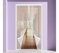 Zanzariera Magnetica Finestra 77 x 262 cm Zanzariera Porta Magnetica Chiusura Automatica Traspirante per Porte Finestre Balcone Soggiorno, Bianco