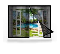 Zanzariera Magnetica Finestra 80 x 125 cm, Anti Zanzare Calamite Tenda, Traspirante Aria Fresca per Finestra, Nero
