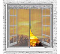 Zanzariera Magnetica Finestra 80x130cm Porte Chiusura Automatica Zanzariera Magnetica Adesivo Facile da Installare Senza Fori per Porte e Finestre, Grigio A