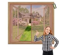 Zanzariera Magnetica Finestra 95x175cm Zanzariera Porta Finestra su Misura Facile Montaggio Adsorbimento Magnetico Facile Da Installare per Porte d'Ingresso Porte Marrone