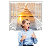 Zanzariera Magnetica Finestra 96 x 198 cm, Zanzariera Porta Finestra Magnetica, Impedendo Agli Insetti di Entrare per Tutte Le Taglie Finestra O Porte, Bianco