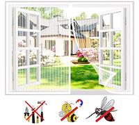 Zanzariera Magnetica Finestra, Automaticamente Chiude Tenda Anti Zanzare Insetti Rete, Totalmente Magnetica Tende, Autoadesiva Traspirante Personalizzazione,-White|| 37x60inch(95x155cm)