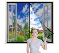 Zanzariera Magnetica Finestra Nero 90x145cm Tende Antimosche Traspiranti Protezione da Insetti Zanzariere a Calamita-Chiusura Automatica-per Porta Soggiorno Balcone Patio