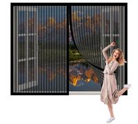 Zanzariera Magnetica Finestra Piccola 131 x 151 cm Zanzariera Regolabile Fai-Da-Te Maglia Fine Magnete Potente per Porte e Finestre Soggiorno Finestra, Nero