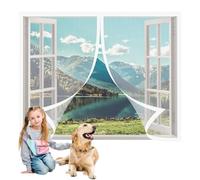 Zanzariera Magnetica Finestra Piccola 99 x 74 cm Tenda a Mosca Magnetica Chiusura Automatica per Porte e Finestre Soggiorno Finestra, Bianco