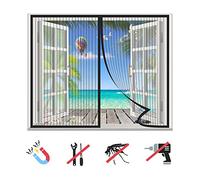 Zanzariera Magnetica Finestra, Rete Tenda Anti-Zanzare Porta Auto Chiusura, Facile da Installare, Per Corrido Porta Finestra-Black-A|| 43x43inch(110x110cm)