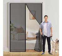 Zanzariera Magnetica Finestre 100 x 100 cm, Magnetica, Chiusura Automatica, Senza Foratura, Rete Fine, Zanzariera per Porte per Porte, Varie Taglie, Nero