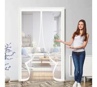 Zanzariera Magnetica Finestre 125 x 170 cm, Magnetica, Chiusura Automatica, Senza Foratura, Rete Fine, Zanzariera per Finestre per Porta Finestra Balcone, Bianco