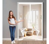 Zanzariera Magnetica Finestre 80 x 170 cm, Anti-Zanzare, Anti-Insetti, Rete Ultra-Fine, Installazione Facile, Zanzariera Porta Adesiva per Porte, Varie Taglie, Bianco