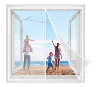 Zanzariera Magnetica Finestre 95x150cm Zanzariere a Rullo Rete Anti Insetti Totalmente Magnetica per Ingresso,Porte, Cortili Bianco Rinforzata