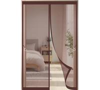 Zanzariera Magnetica For Porta Balcone 110x220 Cm, Doppia Anti-insetti For, Terrazza, Scorrevole, Nessuna Perforazione, Installazione Adesiva, Magneti Più Forti(Coffee,100x220cm)