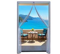Zanzariera magnetica for porta, grigia, in rete invisibile, con chiusura automatica estiva Per Il Balcone Soggiorno(Gery-Width 105cm,Height 220cm)