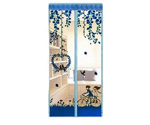 Zanzariera magnetica in tulle, per porte e finestre, per non avere più zanzare o insetti (auto blu)
